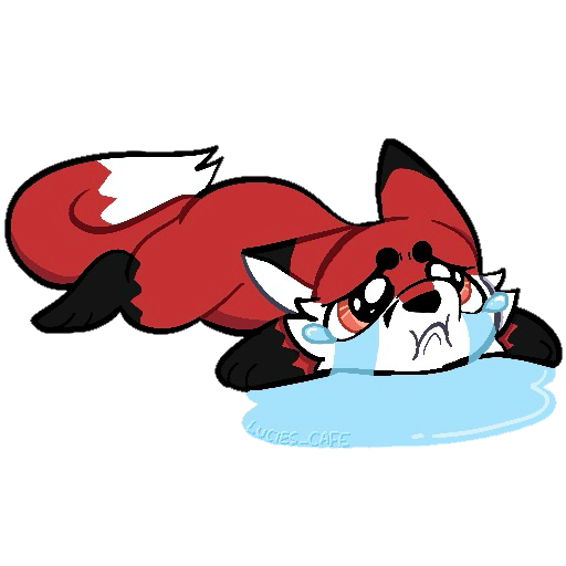 Sad fox illustration by Lucies Cafe